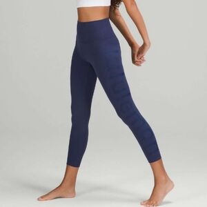 Lululemon Align High-Rise Pant 25" Spell Out Graphic Night Sea Navy Blue Size 4